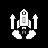 Rocket Glyph Inverted Icon Design vector