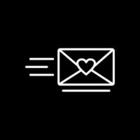 Love Letter Line Inverted Icon Design vector