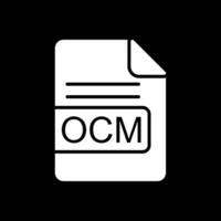 ocm archivo formato glifo invertido icono diseño vector