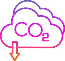 co2 línea degradado icono diseño vector