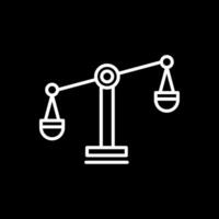 Balance Scale Line Inverted Icon Design vector