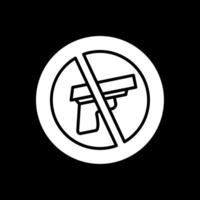 No Gun Glyph Inverted Icon Design vector