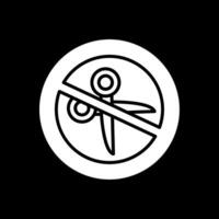 No Scissors Glyph Inverted Icon Design vector