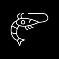 Shrimp Line Inverted Icon Design vector