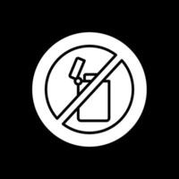 No Lighter Glyph Inverted Icon Design vector