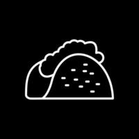 taco línea invertido icono diseño vector