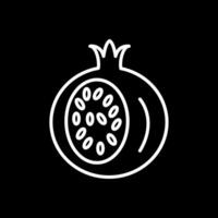 Pomegranate Line Inverted Icon Design vector