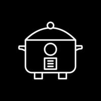 Rice Cooker Line Inverted Icon Design vector