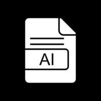 AI File Format Glyph Inverted Icon Design vector