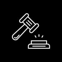 Hammer Line Inverted Icon Design vector