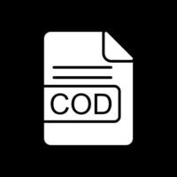 COD File Format Glyph Inverted Icon Design vector