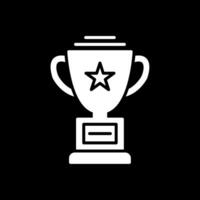 Trophy Glyph Inverted Icon Design vector