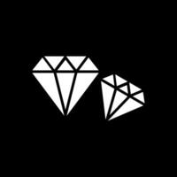 diamante glifo invertido icono diseño vector