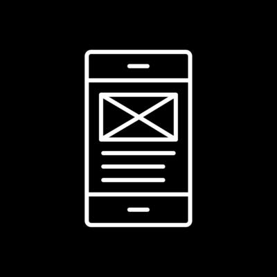 Email Line Inverted Icon Design