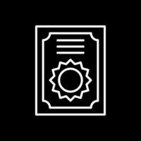 Certificate Line Inverted Icon Design vector