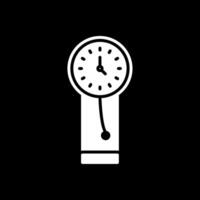 reloj glifo invertido icono diseño vector