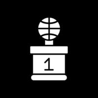 baloncesto glifo invertido icono diseño vector