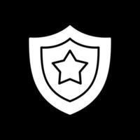 Shield Glyph Inverted Icon Design vector