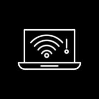 No Wifi Line Inverted Icon Design vector