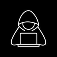 hacker línea invertido icono diseño vector