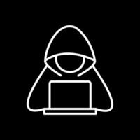 Hacker Line Inverted Icon Design vector