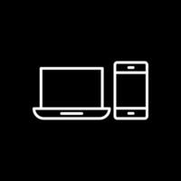 Devices Line Inverted Icon Design vector