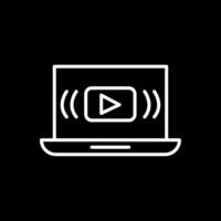 Streaming Line Inverted Icon Design vector