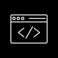 Coding Line Inverted Icon Design vector