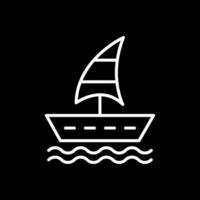 Sailing Boat Line Inverted Icon Design vector