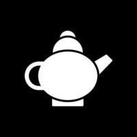 Tea Pot Glyph Inverted Icon Design vector