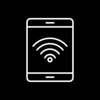 Wifi Signal Line Inverted Icon Design vector