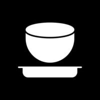 Bowl Glyph Inverted Icon Design vector