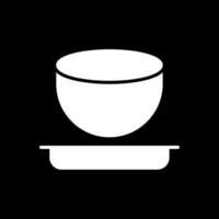 Bowl Glyph Inverted Icon Design vector