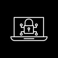 Cyber Security Line Inverted Icon Design vector