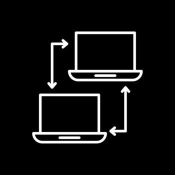 computadora redes línea invertido icono diseño vector