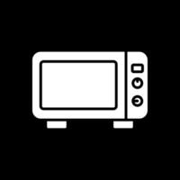 Microwave Glyph Inverted Icon Design vector