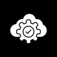 nube glifo invertido icono diseño vector