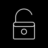 Open Lock Line Inverted Icon Design vector