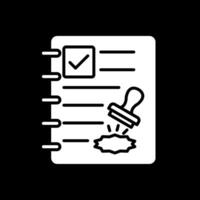 Contract Glyph Inverted Icon Design vector