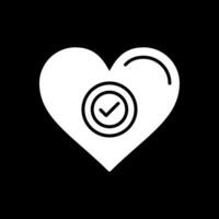 Heart Glyph Inverted Icon Design vector