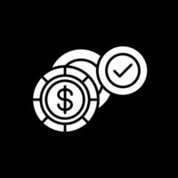 Dollar Glyph Inverted Icon Design vector