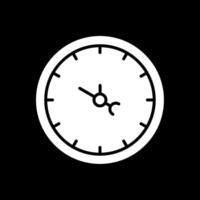 reloj glifo invertido icono diseño vector