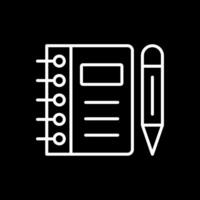 Notebook Line Inverted Icon Design vector