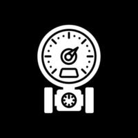 Pressure Gauge Glyph Inverted Icon Design vector