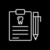 Dental Report Line Inverted Icon Design vector