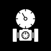 Pressure Gauge Glyph Inverted Icon Design vector