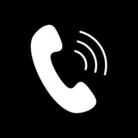 Phone Call Glyph Inverted Icon Design vector