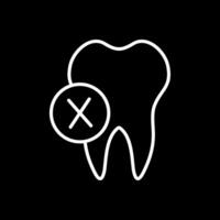 dentista línea invertido icono diseño vector