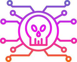Cyber Attack Line Gradient Icon Design vector