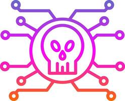 Cyber Attack Line Gradient Icon Design vector